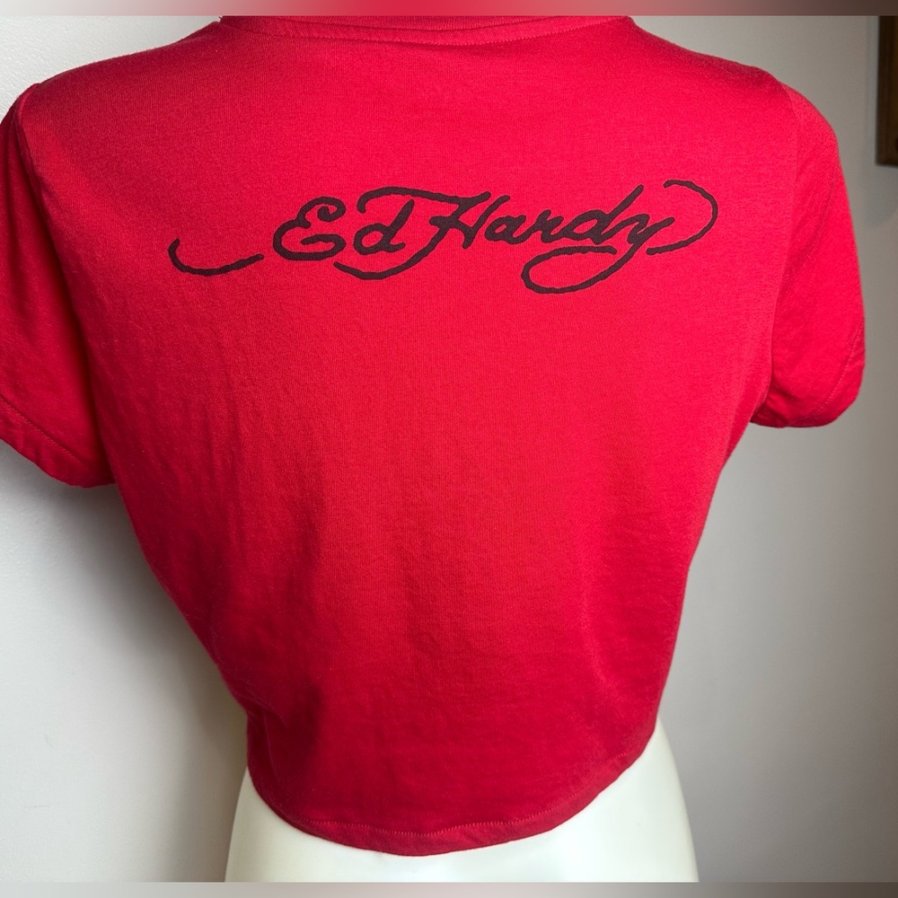 Ed Hardy True Love Swallow Graphic Crop Tee - Picture 4 of 13